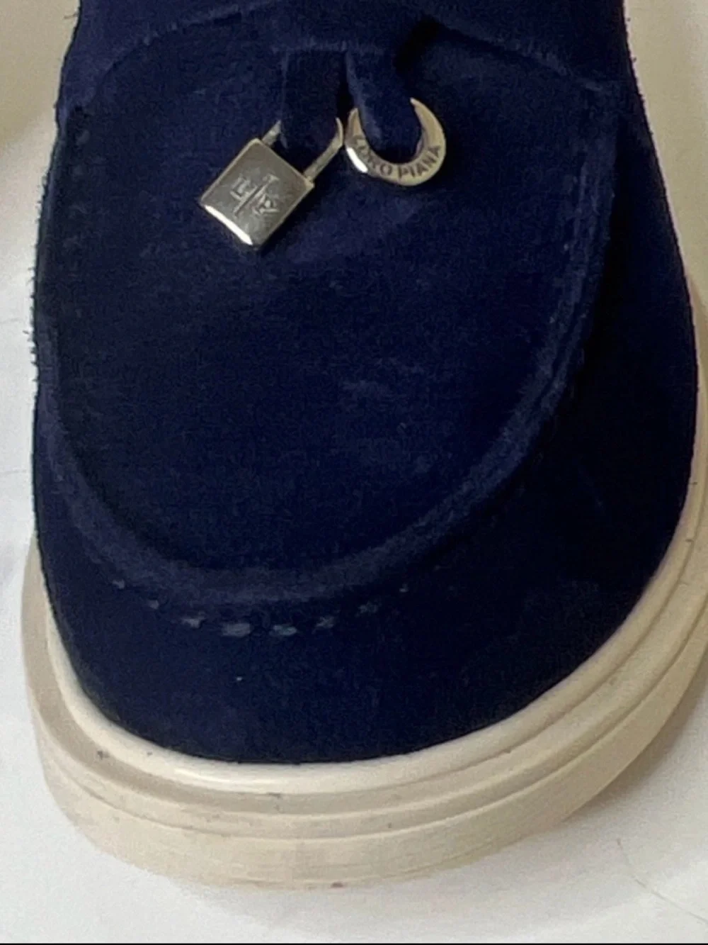 Loro Piana Boys Navy Suede Slip-On Loafers with Metal Bit Size EU 30 US 12.5 -13